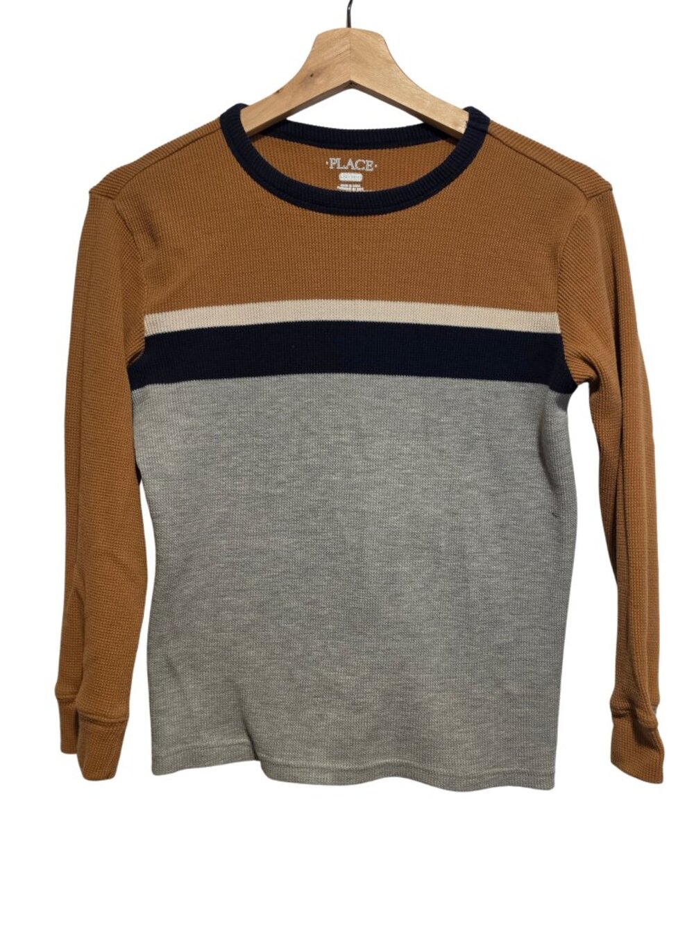 The Childrens Place Colorblock Waffle Knit Pullover- Kids Large 10/12